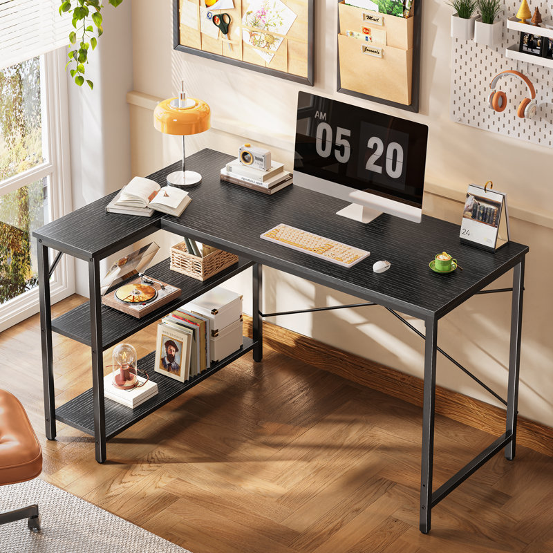 17 Stories Desk for Gaming L Shaped Desk Computer Desk Small Desk with Storage Corner Desk Gaming Desk Writing Desk Study Desk Home Office Desk Wood Desk with Reversible Shelves Reviews
